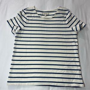 MADEWELL white and navy blue striped blouse